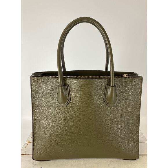 MICHAEL KORS, PEBBLED LEATHER OLIVE GREEEN LARGE HANDBAG - Picture 4 of 16